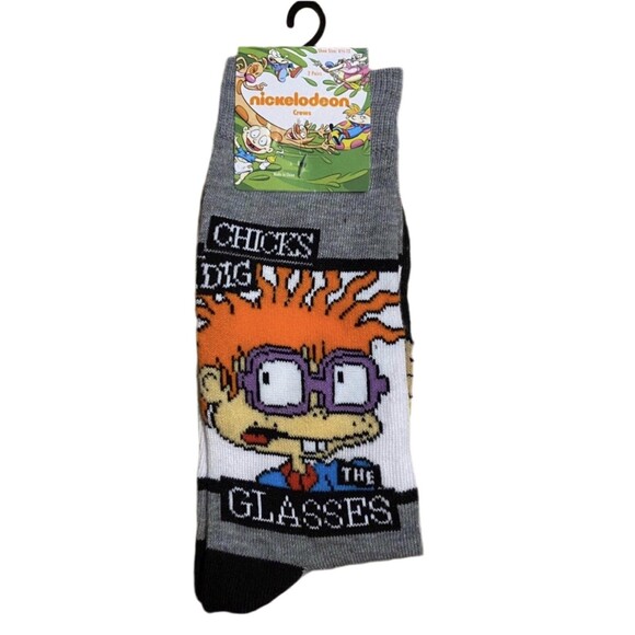 Nickelodeon Rugrats Chuckie & Hey Arnold Men’s Crew Socks - 2 Pack - Picture 2 of 3